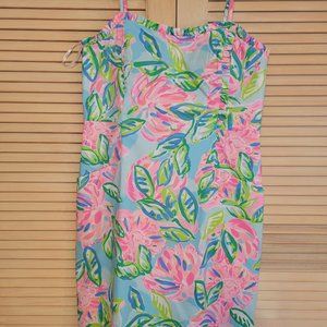 Lilly Pulitzer Rose and Leaf Print Bustier Style Dress Size 16